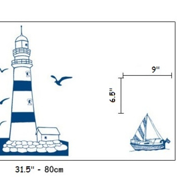 Lighthouse, Boat Wall Decal, Nautical Stickers - Picture 3 of 5